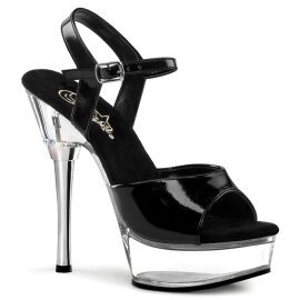 Pleaser ALLURE-609 Black Patent/Clear EU-39 / US-9