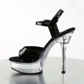 Pleaser ALLURE-609 Black Patent/Clear EU-39 / US-9