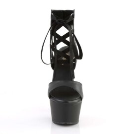 Pleaser ASPIRE-600-14 Black Faux Leather/Black Matte...