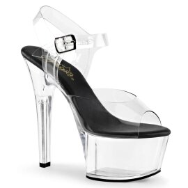 Pleaser ASPIRE-608 Clear-Black/Clear EU-37 / US-7