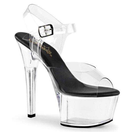 Pleaser ASPIRE-608 Clear-Black/Clear EU-38 / US-8