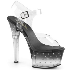 Pleaser ASPIRE-608STD Clear/Black-Clear EU-35 / US-5