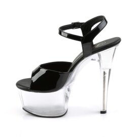Pleaser ASPIRE-609 Black Patent/Clear EU-35 / US-5