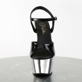 Pleaser ASPIRE-609 Black Patent/Silver Chrome EU-35 / US-5