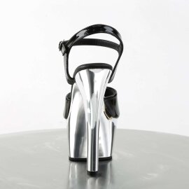 Pleaser ASPIRE-609 Black Patent/Silver Chrome EU-35 / US-5