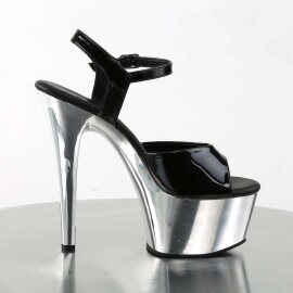 Pleaser ASPIRE-609 Black Patent/Silver Chrome EU-37 / US-7