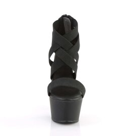 Pleaser ASPIRE-669 Black Elastic Band-Faux Leather/Black...