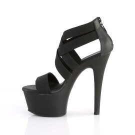 Pleaser ASPIRE-669 Black Elastic Band-Faux Leather/Black Matte EU-35 / US-5