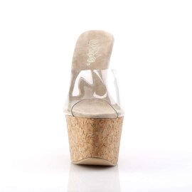 Pleaser BEAU-601 Clear-Tan/Cork EU-35 / US-5