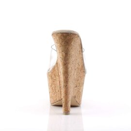 Pleaser BEAU-601 Clear-Tan/Cork EU-35 / US-5