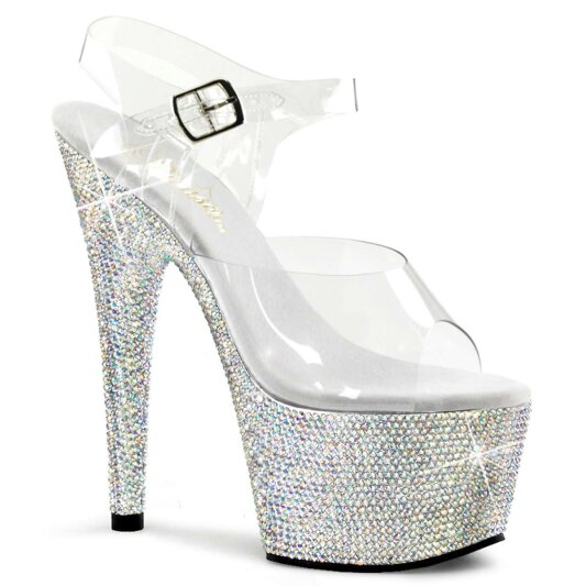 Pleaser BEJEWELED-708DM Clear/Silver Multi RS EU-37 / US-7