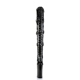 Pleaser BEYOND-3028 Black Stretch Patent/Black EU-38 / US-8