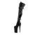 Pleaser BEYOND-3028 Black Stretch Faux Leather/Black Matte EU-35 / US-5