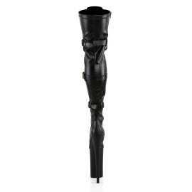 Pleaser BEYOND-3028 Black Stretch Faux Leather/Black Matte EU-38 / US-8