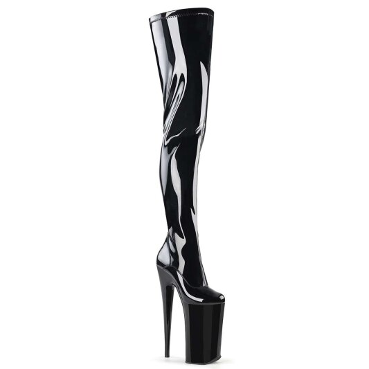 Pleaser BEYOND-4000 Black Stretch Patent/Black EU-40 / US-10