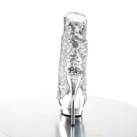 Pleaser BLONDIE-R-1008 Silver Sequins/Silver Chrome EU-35 / US-5