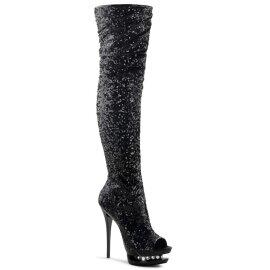 Pleaser BLONDIE-R-3011 Black Sequins/Black EU-41 / US-11