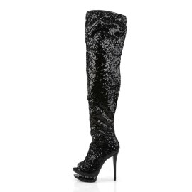 Pleaser BLONDIE-R-3011 Black Sequins/Black EU-41 / US-11
