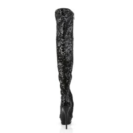 Pleaser BLONDIE-R-3011 Black Sequins/Black EU-41 / US-11