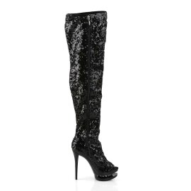 Pleaser BLONDIE-R-3011 Black Sequins/Black EU-41 / US-11
