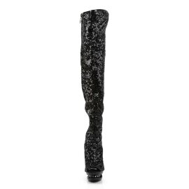 Pleaser BLONDIE-R-3011 Black Sequins/Black EU-35 / US-5