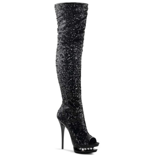 Pleaser BLONDIE-R-3011 Black Sequins/Black EU-37 / US-7
