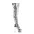 Pleaser BLONDIE-R-3011 Silver Sequins/Silver Chrome EU-35 / US-5