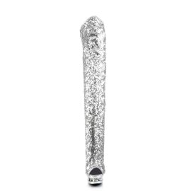 Pleaser BLONDIE-R-3011 Silver Sequins/Silver Chrome EU-39...