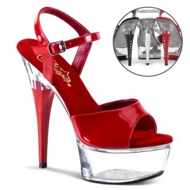 Pleaser CAPTIVA-609 Red Patent/Clear EU-35 / US-5