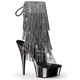 Pleaser DELIGHT-1017RSF Clear-Black/Dark Pewter Chrome EU-35 / US-5