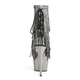 Pleaser DELIGHT-1017RSF Clear-Black/Dark Pewter Chrome EU-38 / US-8