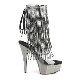 Pleaser DELIGHT-1017RSF Clear-Black/Dark Pewter Chrome EU-38 / US-8