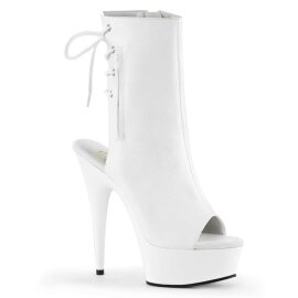 Pleaser DELIGHT-1018 White Faux Leather/White EU-42 / US-12