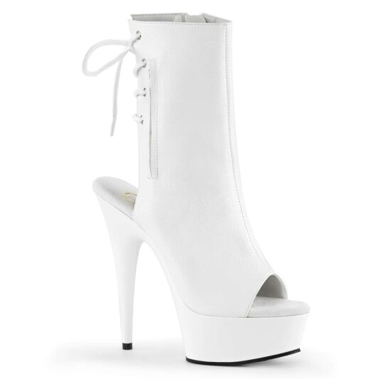 Pleaser DELIGHT-1018 White Faux Leather/White EU-35 / US-5