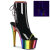 Pleaser ADORE-1018RC-02 Platform Ankle Boots Patent Chrome Black Multicolored