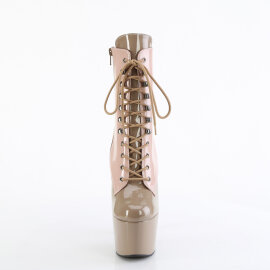 Pleaser ADORE-1020DC Platform Ankle Boots Patent Beige