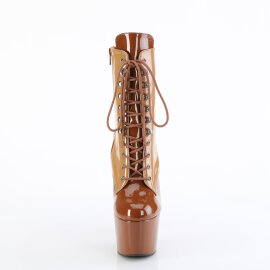 Pleaser ADORE-1020DC Platform Ankle Boots Patent Brown
