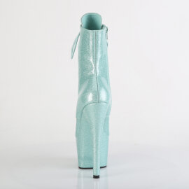 Pleaser ADORE-1020GP Platform Ankle Boots Patent Glitter Mint Green
