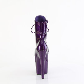 Pleaser ADORE-1020GP Platform Ankle Boots Patent Glitter Dark Purple