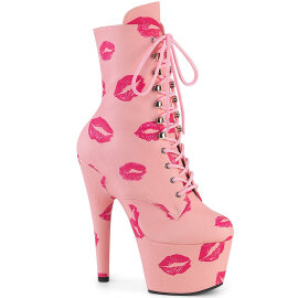 Pleaser ADORE-1020KISSES Platform Ankle Boots Faux...