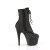 Pleaser ADORE-1020RM Platform Ankle Boots Faux Leather Rhinestones Mesh Black