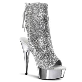 Pleaser DELIGHT-1018G Silver Glitter/Silver Chrome EU-35 / US-5