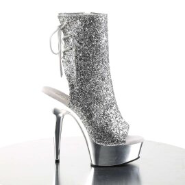 Pleaser DELIGHT-1018G Silver Glitter/Silver Chrome EU-35 / US-5