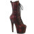Pleaser ADORE-1040SPF Platform Ankle Boots Fabric Metallic Snake Print Red