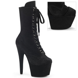 Pleaser ADORE-1045VEL Platform Ankle Boots Velvet Black