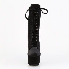 Pleaser ADORE-1045VEL Platform Ankle Boots Velvet Black