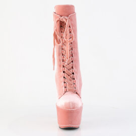 Pleaser ADORE-1045VEL Platform Ankle Boots Velvet Pink