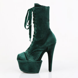 Pleaser ADORE-1045VEL Platform Ankle Boots Velvet Green