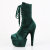 Pleaser ADORE-1045VEL Platform Ankle Boots Velvet Green