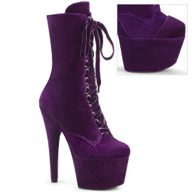 Pleaser ADORE-1045VEL Platform Ankle Boots Velvet Purple